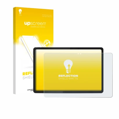 Vorderseite einer Produktverpackung mit dem Markenlogo upscreen. Daneben ist das Gerät Lenovo Idea Tab 11