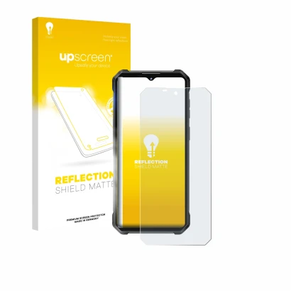 Vorderseite einer Produktverpackung mit dem Markenlogo upscreen. Daneben ist das Gerät Oukitel WP53 Pro mit dem zugehörigen Di