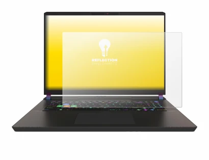 Abbildung des Geräts MSI Vector 17 HX mit einer Vielzahl des Displayschutzes.