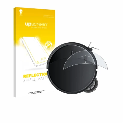 Vorderseite einer Produktverpackung mit dem Markenlogo upscreen. Daneben ist das Gerät Roborock Saros 10R mit dem zugehörigen