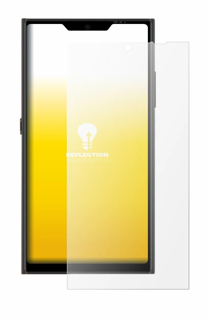 Abbildung des Geräts Jolla Phone mit einer Vielzahl des Displayschutzes.