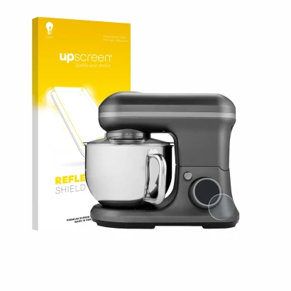 Vorderseite einer Produktverpackung mit dem Markenlogo upscreen. Daneben ist das Gerät MEDION MD 18420 mit dem zugehörigen Dis