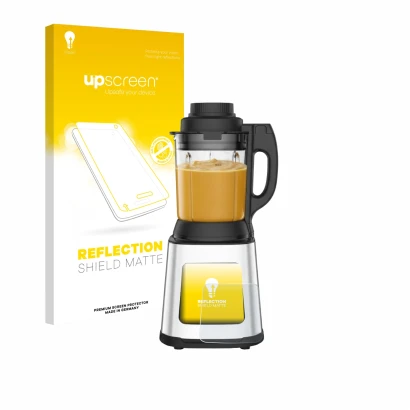 Vorderseite einer Produktverpackung mit dem Markenlogo upscreen. Daneben ist das Gerät Moulinex LM83SD10 mit dem zugehörigen D