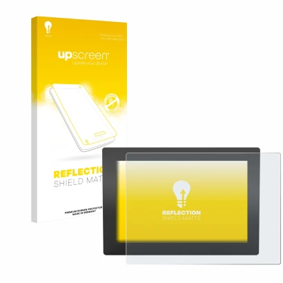 Vorderseite einer Produktverpackung mit dem Markenlogo upscreen. Daneben ist das Gerät WAGO Web Panel 400 mit dem zugehörigen
