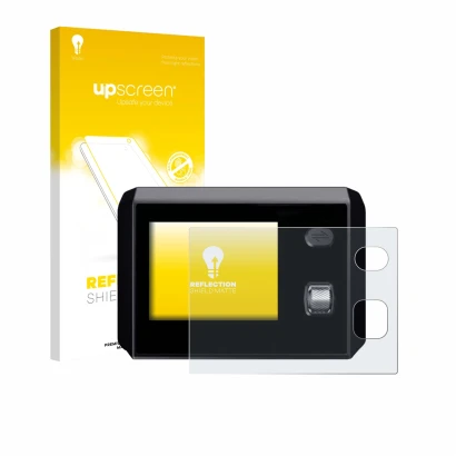 Vorderseite einer Produktverpackung mit dem Markenlogo upscreen. Daneben ist das Gerät SkyRC MC5000 mit dem zugehörigen Displa