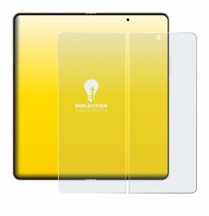 Abbildung des Geräts Honor Magic V6 (Inneres Display) mit einer Vielzahl des Displayschutzes.