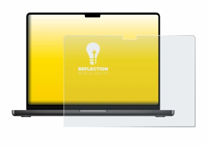 Abbildung des Geräts Apple MacBook Pro 16" M5 2026 mit einer Vielzahl des Displayschutzes.