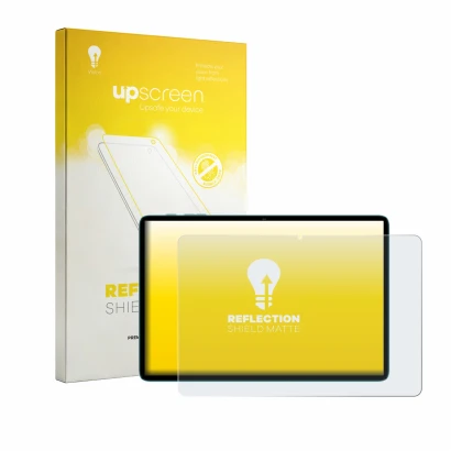 Vorderseite einer Produktverpackung mit dem Markenlogo upscreen. Daneben ist das Gerät Teclast P33 mit dem zugehörigen Display