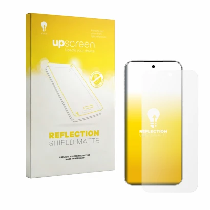 Vorderseite einer Produktverpackung mit dem Markenlogo upscreen. Daneben ist das Gerät Huawei Nova 16 mit dem zugehörigen Disp