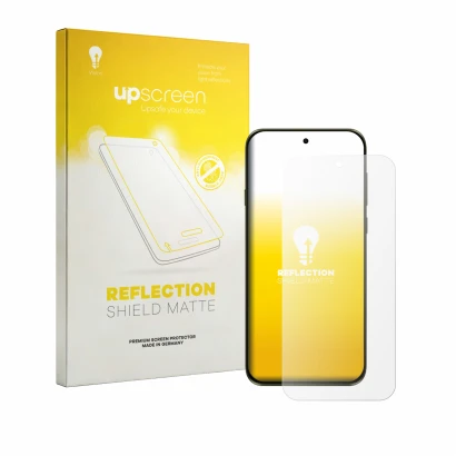 Vorderseite einer Produktverpackung mit dem Markenlogo upscreen. Daneben ist das Gerät Motorola Edge (2026) mit dem zugehörige