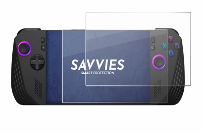 Abbildung des Geräts ASUS ROG Ally X (2024) mit einer Vielzahl des Displayschutzes.