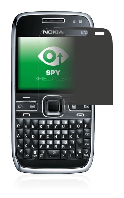 Abbildung des Geräts Nokia E72 mit einer Vielzahl des Displayschutzes.