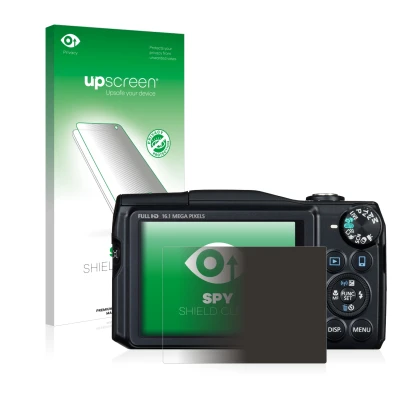 Vorderseite einer Produktverpackung mit dem Markenlogo upscreen. Daneben ist das Gerät Canon PowerShot SX700 HS mit dem zugehö