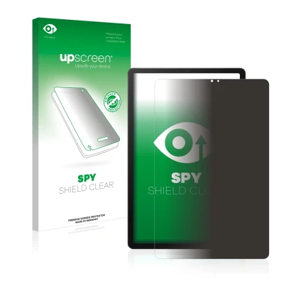 Vorderseite einer Produktverpackung mit dem Markenlogo upscreen. Daneben ist das Gerät Samsung Galaxy Tab S5e LTE 2019 mit dem