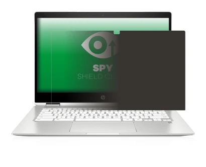Abbildung des Geräts HP Chromebook x360 (14b-caX) mit einer Vielzahl des Displayschutzes.