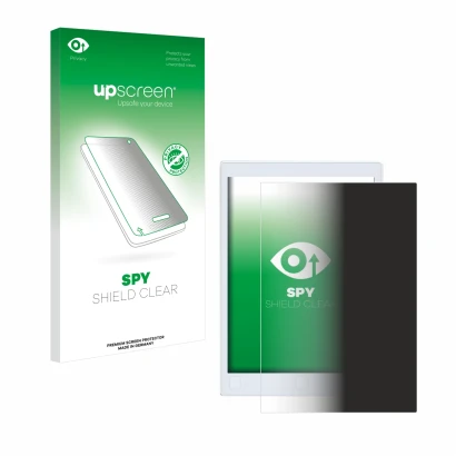 Vorderseite einer Produktverpackung mit dem Markenlogo upscreen. Daneben ist das Gerät reMarkable 2 mit dem zugehörigen Displa