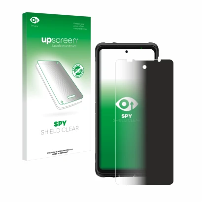 Vorderseite einer Produktverpackung mit dem Markenlogo upscreen. Daneben ist das Gerät Ulefone Armor 10 5G mit dem zugehörigen