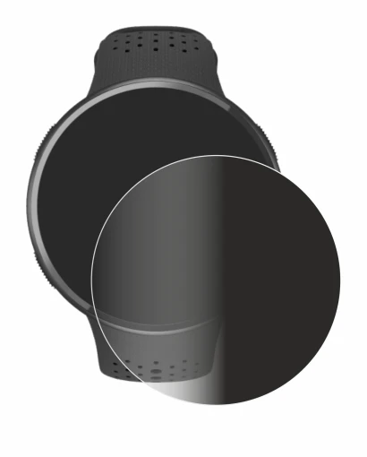 Abbildung des Geräts Polar Pacer Pro mit einer Vielzahl des Displayschutzes.