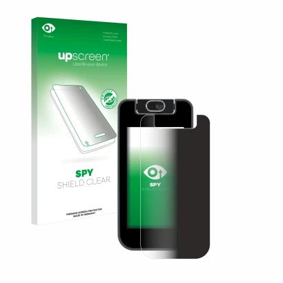 Vorderseite einer Produktverpackung mit dem Markenlogo upscreen. Daneben ist das Gerät Vtech KidiBuzz 3 mit dem zugehörigen Di