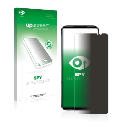 Vorderseite einer Produktverpackung mit dem Markenlogo upscreen. Daneben ist das Gerät ASUS ROG Phone 6 mit dem zugehörigen Di