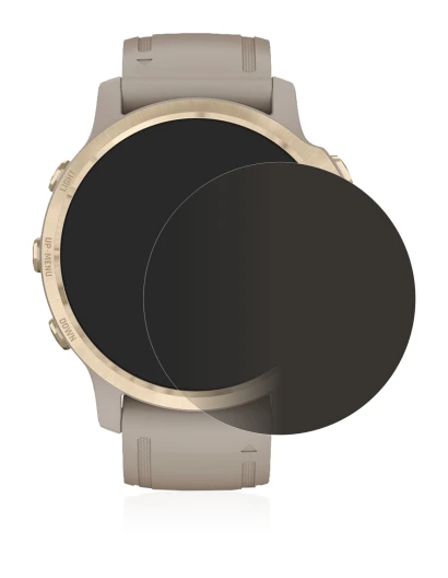 Abbildung des Geräts Garmin Fenix 6S Pro Solar mit einer Vielzahl des Displayschutzes.