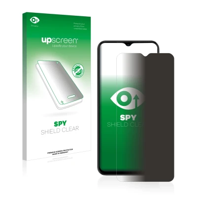 Vorderseite einer Produktverpackung mit dem Markenlogo upscreen. Daneben ist das Gerät Ulefone Note 14 mit dem zugehörigen Dis