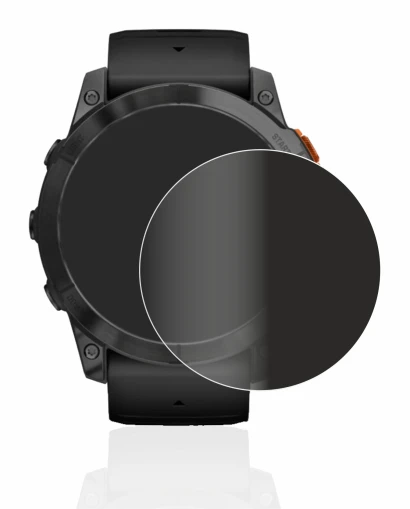 Abbildung des Geräts Garmin Fenix 7X Pro Solar (51 mm) mit einer Vielzahl des Displayschutzes.