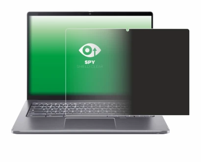 Abbildung des Geräts Acer Chromebook Spin 714 mit einer Vielzahl des Displayschutzes.