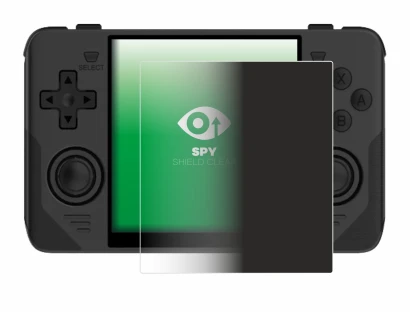 Abbildung des Geräts Powkiddy RGB30 mit einer Vielzahl des Displayschutzes.