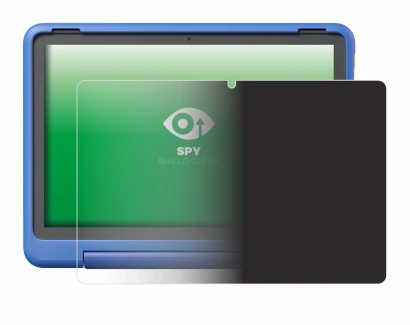 Abbildung des Geräts Amazon Fire HD 10 Kids Pro 2023 mit einer Vielzahl des Displayschutzes.