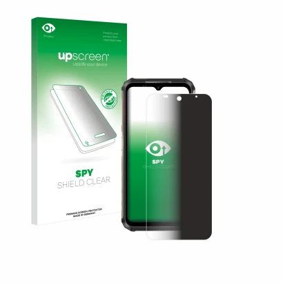 Vorderseite einer Produktverpackung mit dem Markenlogo upscreen. Daneben ist das Gerät Ulefone Armor 22 mit dem zugehörigen Di