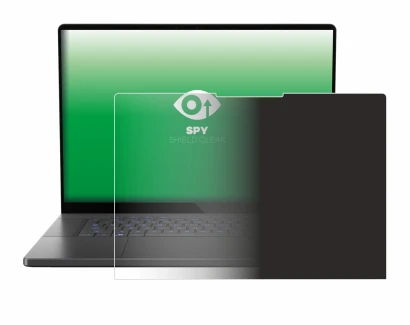 Abbildung des Geräts ASUS ROG Zephyrus G16 2024 mit einer Vielzahl des Displayschutzes.