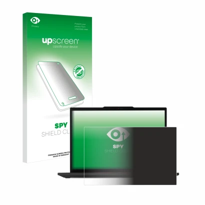 Vorderseite einer Produktverpackung mit dem Markenlogo upscreen. Daneben ist das Gerät Lenovo ThinkPad T14 Gen 5 mit dem zugeh