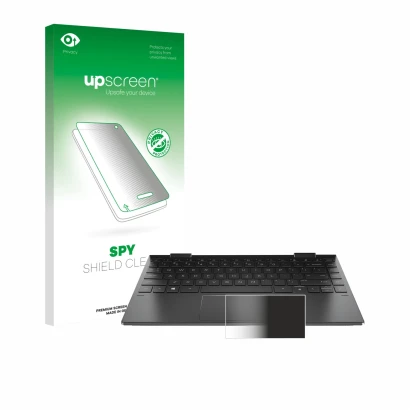 Vorderseite einer Produktverpackung mit dem Markenlogo upscreen. Daneben ist das Gerät HP Envy x360 (13-X) (NUR Touch Trackpad