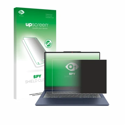 Vorderseite einer Produktverpackung mit dem Markenlogo upscreen. Daneben ist das Gerät Lenovo IdeaPad 5 2-in-1 Gen 10 14