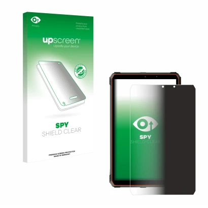 Vorderseite einer Produktverpackung mit dem Markenlogo upscreen. Daneben ist das Gerät Blackview Active 5 mit dem zugehörigen 