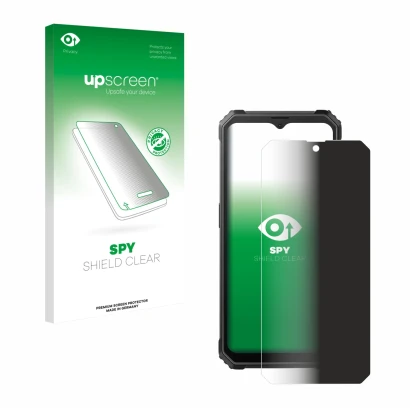 Vorderseite einer Produktverpackung mit dem Markenlogo upscreen. Daneben ist das Gerät Blackview BV4800 mit dem zugehörigen Di