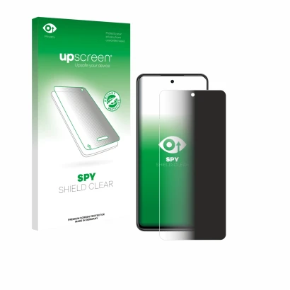 Vorderseite einer Produktverpackung mit dem Markenlogo upscreen. Daneben ist das Gerät Nubia Focus mit dem zugehörigen Display