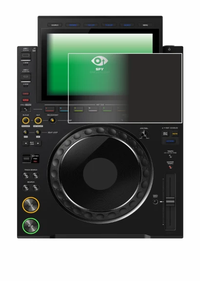 Abbildung des Geräts Pioneer CDJ 3000X mit einer Vielzahl des Displayschutzes.