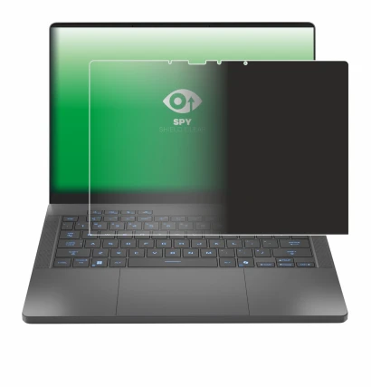 Abbildung des Geräts ASUS ROG Zephyrus G14 2025 GA403 mit einer Vielzahl des Displayschutzes.