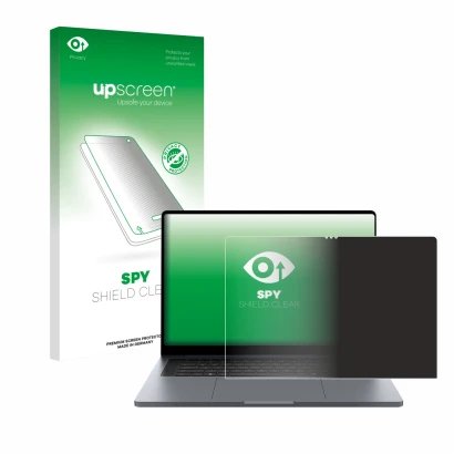 Vorderseite einer Produktverpackung mit dem Markenlogo upscreen. Daneben ist das Gerät Samsung Galaxy Book6 Ultra 16" mit dem 