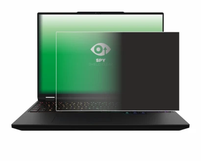 Abbildung des Geräts XMG Apex 16 Max mit einer Vielzahl des Displayschutzes.