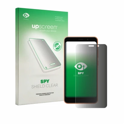 Vorderseite einer Produktverpackung mit dem Markenlogo upscreen. Daneben ist das Gerät Ulefone Note 22 mit dem zugehörigen Dis