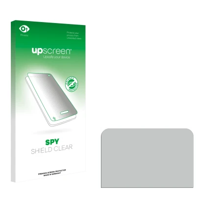 Vorderseite einer Produktverpackung mit dem Markenlogo upscreen. Daneben ist der zugehörige Displayschutz.