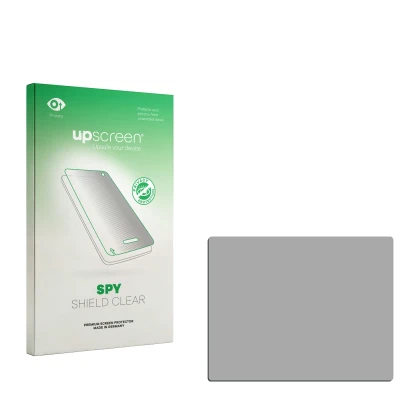 Vorderseite einer Produktverpackung mit dem Markenlogo upscreen. Daneben ist der zugehörige Displayschutz.