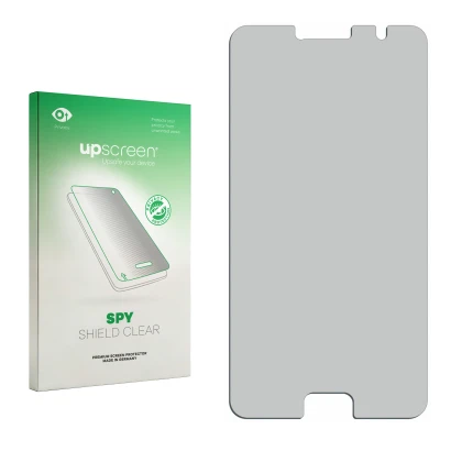 Vorderseite einer Produktverpackung mit dem Markenlogo upscreen. Daneben ist der zugehörige Displayschutz.