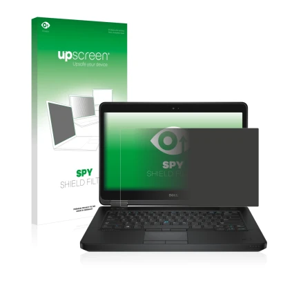 Vorderseite einer Produktverpackung mit dem Markenlogo upscreen. Daneben ist das Gerät Dell Latitude 14 E5440 Non-Touch mit de