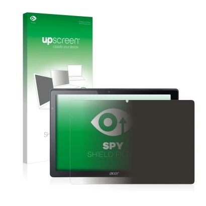 Vorderseite einer Produktverpackung mit dem Markenlogo upscreen. Daneben ist das Gerät Acer Switch Alpha 12 mit dem zugehörige