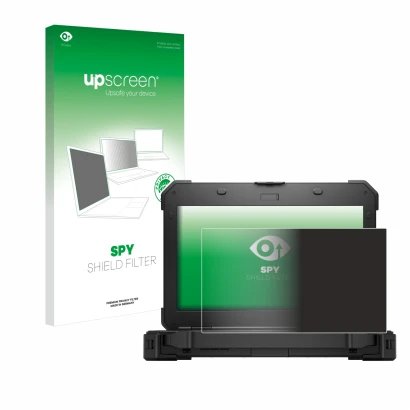 Vorderseite einer Produktverpackung mit dem Markenlogo upscreen. Daneben ist das Gerät Dell Latitude 5420 Rugged mit dem zugeh