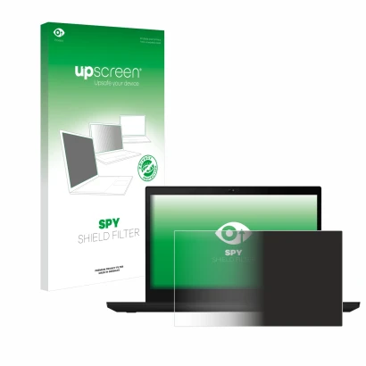 Vorderseite einer Produktverpackung mit dem Markenlogo upscreen. Daneben ist das Gerät Lenovo ThinkPad T14 Gen 1 mit dem zugeh